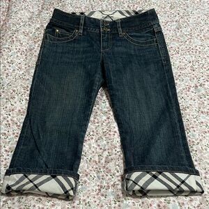 Burberry Blue Label Denim Jeans with Check Detail